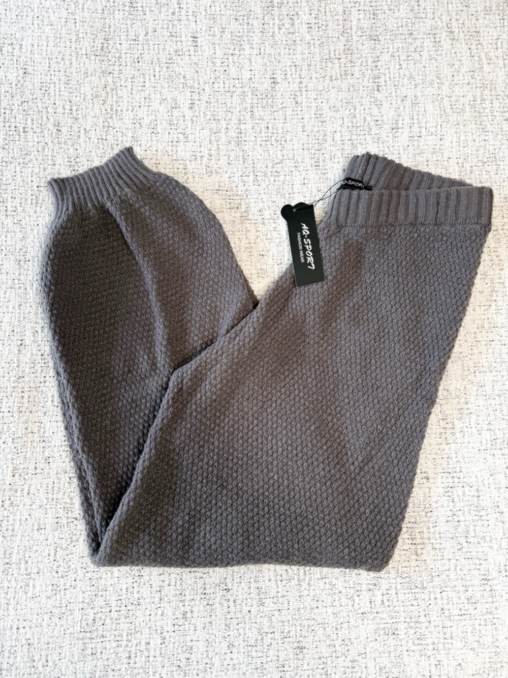 L , XL Knit Jogger Pants in Charcoal Gray -